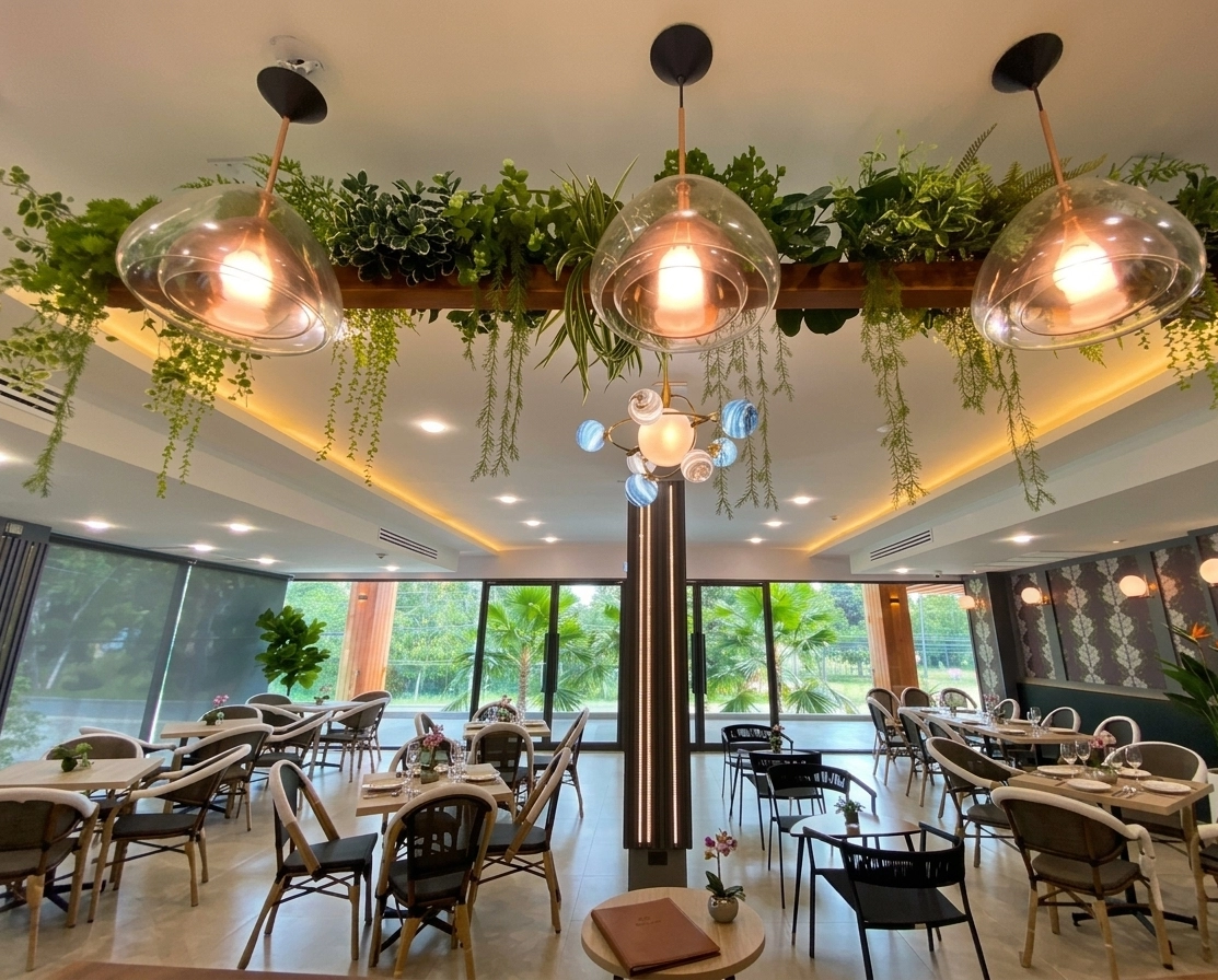 On-site restaurant dishes served at Sand Dance Hotel